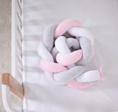 Бампер-коса Baby Veres White Pink Grey 120*15